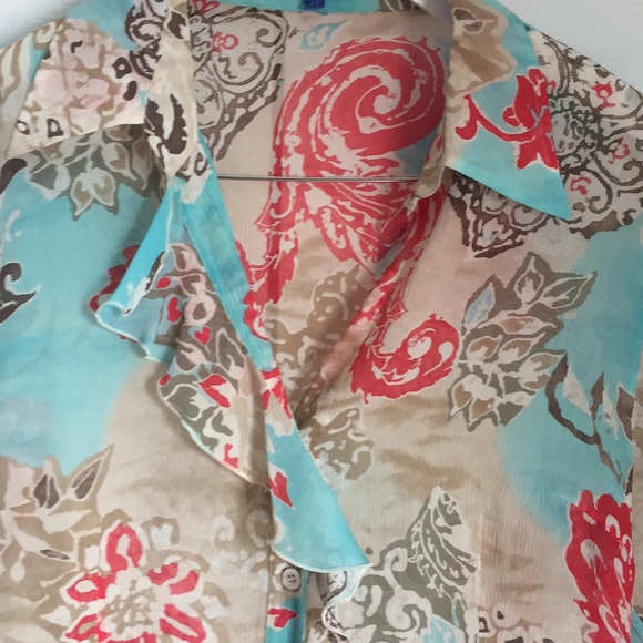 🌷 ESCADA Sport Silk Blouse, Size 42 - Picture 4 of 8